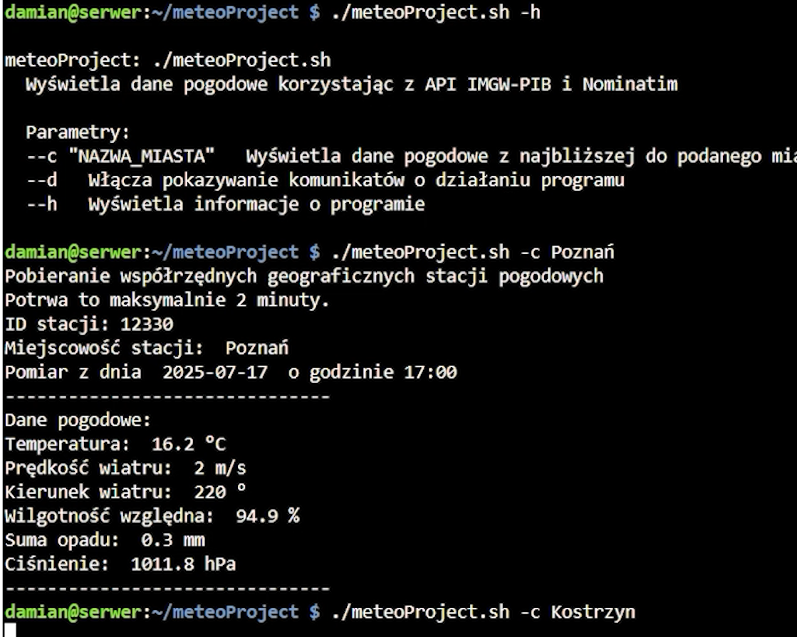 Zrzut ekranu z aplikacji