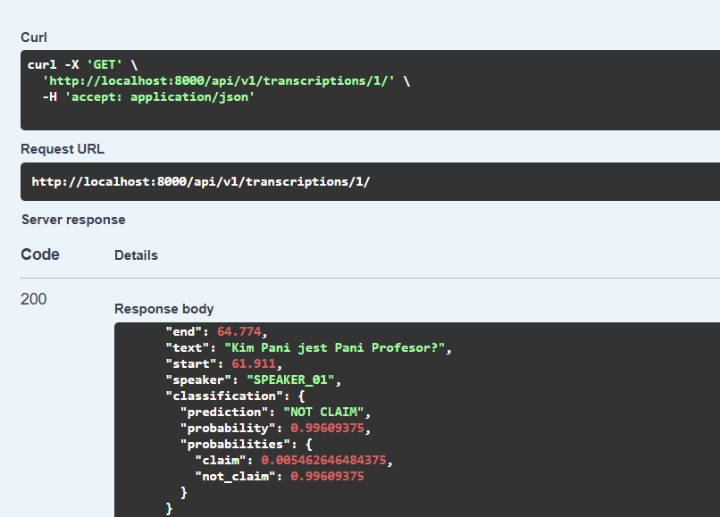 Zrzut ekranu z aplikacji